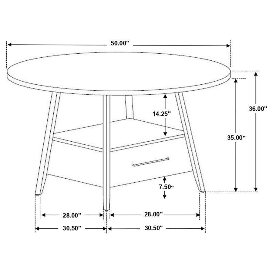 Gibson Round 50-inch Counter Height Dining Table Yukon Oak view 7