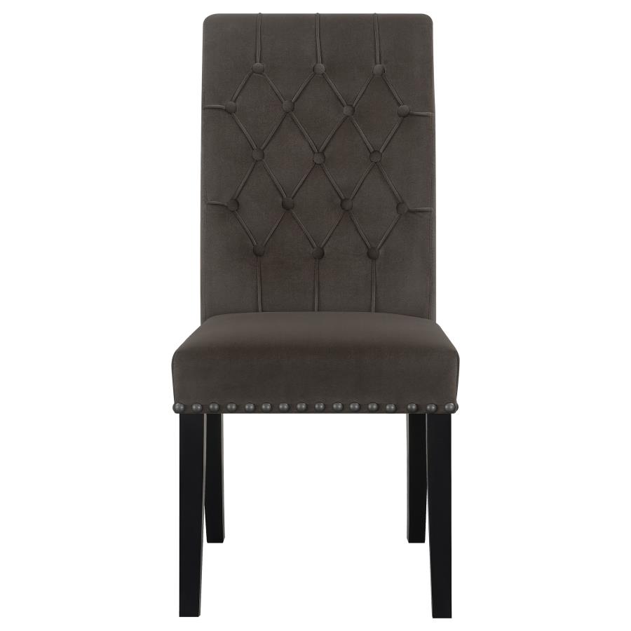 Alana Velvet Upholstered Dining Side Chair Brown (Set of 2) view 4