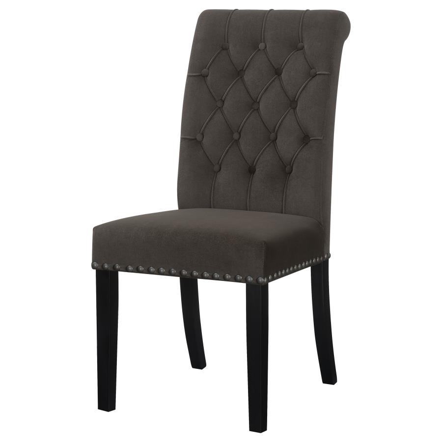 Alana Velvet Upholstered Dining Side Chair Brown (Set of 2) view 5