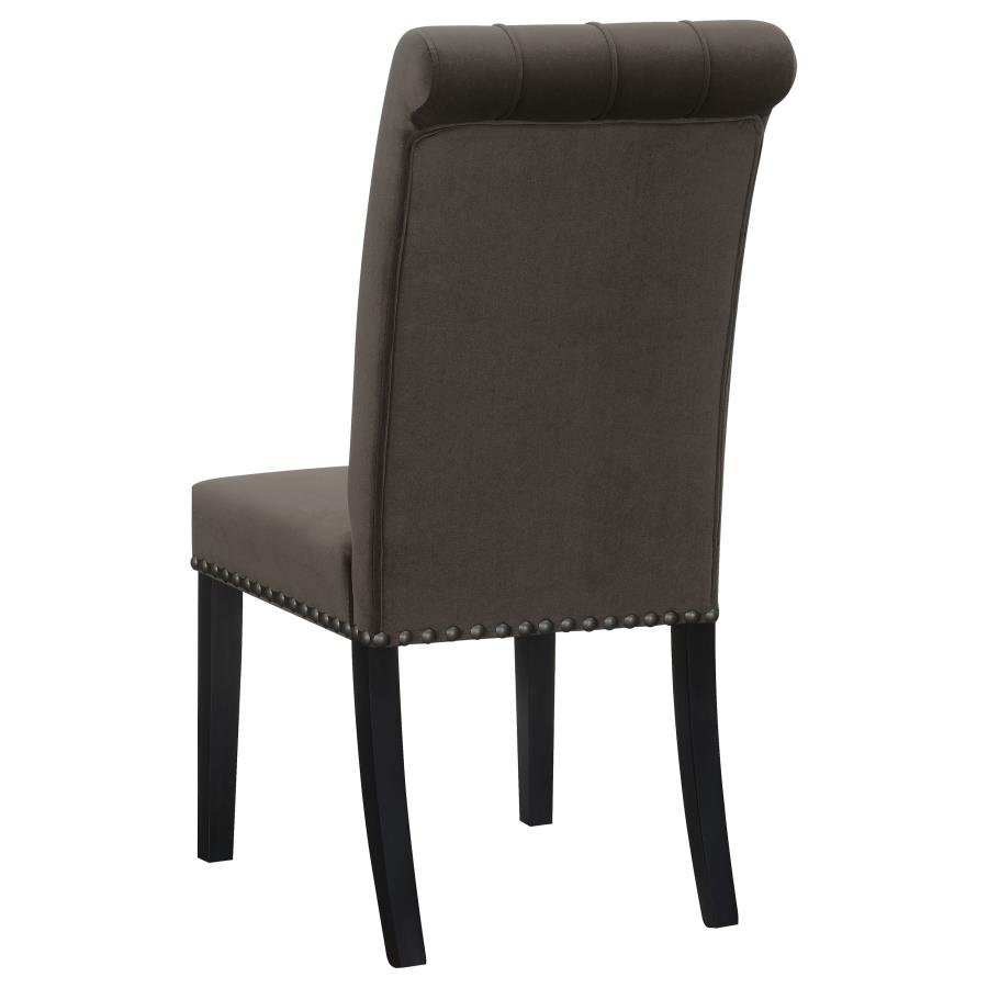 Alana Velvet Upholstered Dining Side Chair Brown (Set of 2) view 7