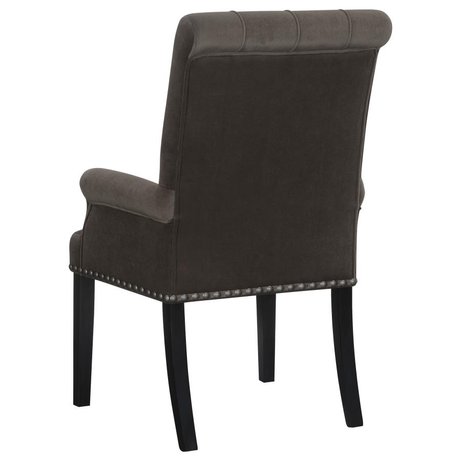 Alana Velvet Upholstered Dining Arm Chair Brown view 6
