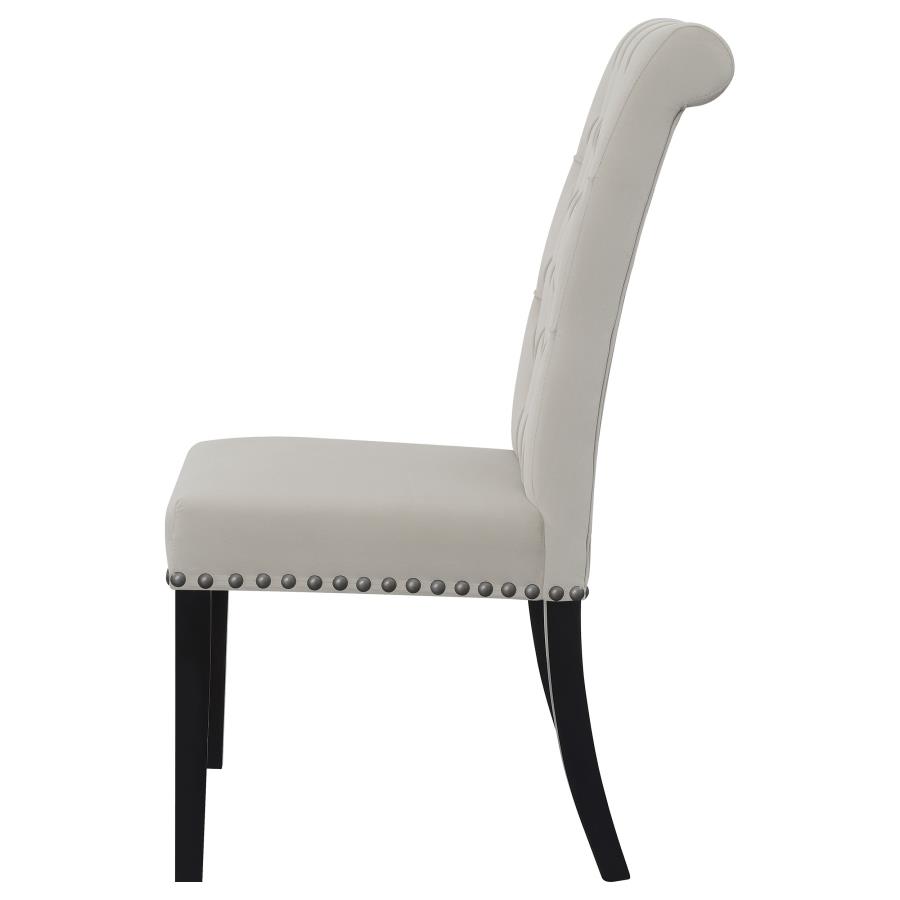 Alana Velvet Upholstered Dining Side Chair Sand (Set of 2) view 6