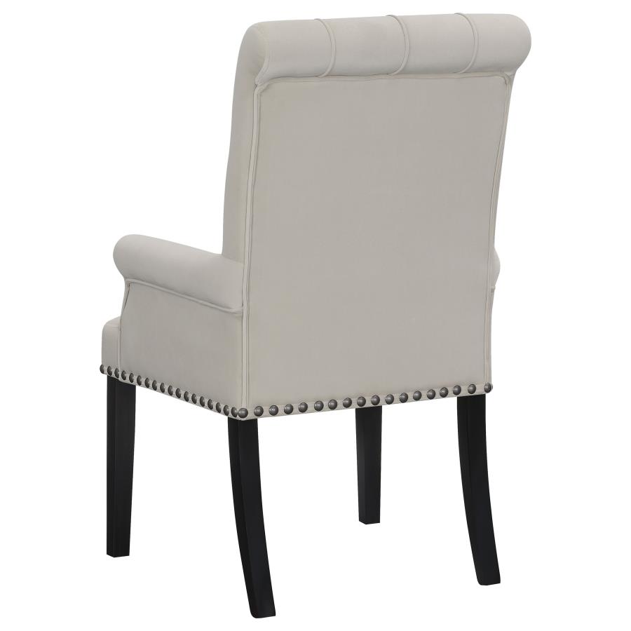 Alana Velvet Upholstered Dining Arm Chair Sand view 6
