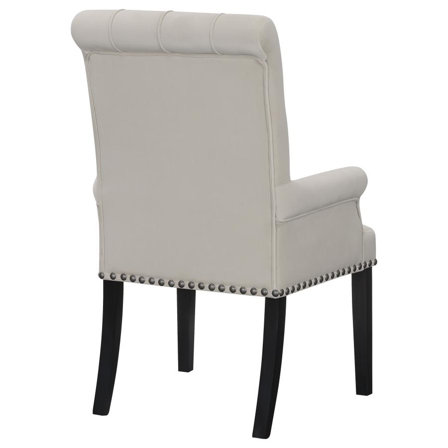 Alana Velvet Upholstered Dining Arm Chair Sand view 7