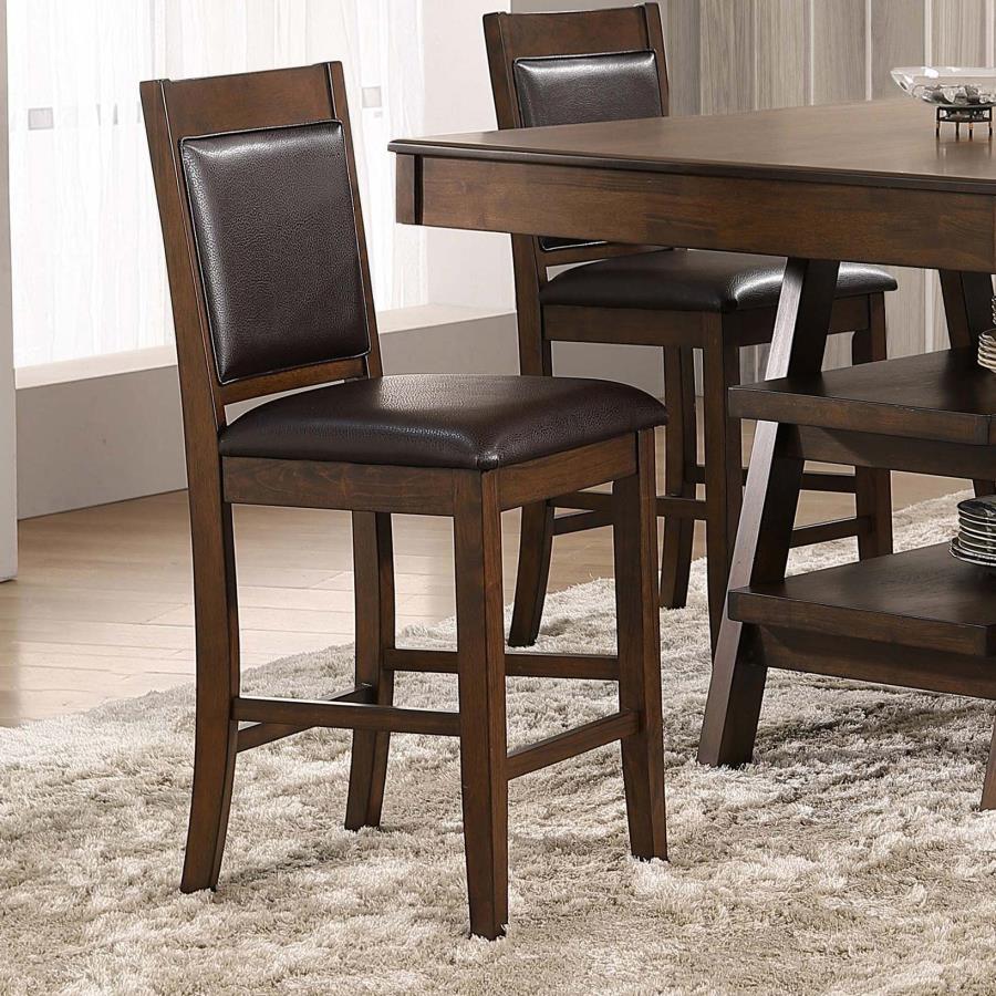 Dewey Upholstered Counter Chair Walnut (Set of 2) view 2
