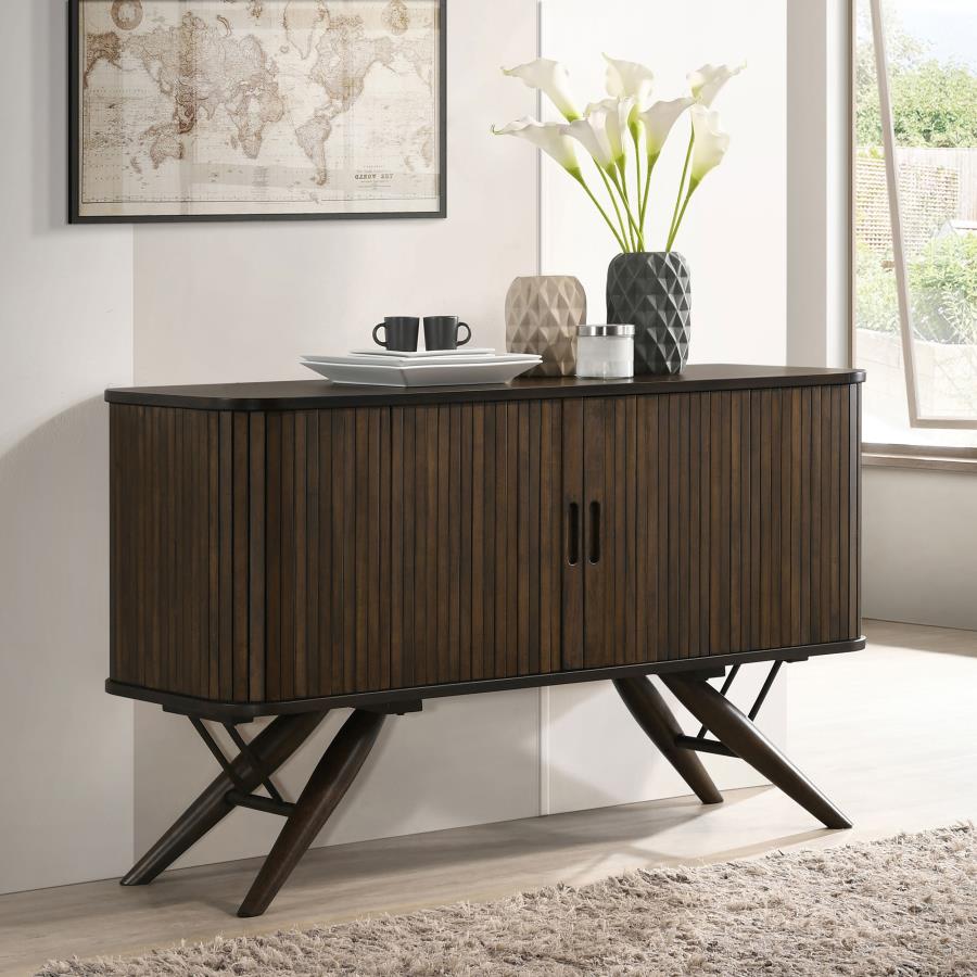 Wes 2-door Sideboard Buffet Storage Cabinet Dark Walnut view 2