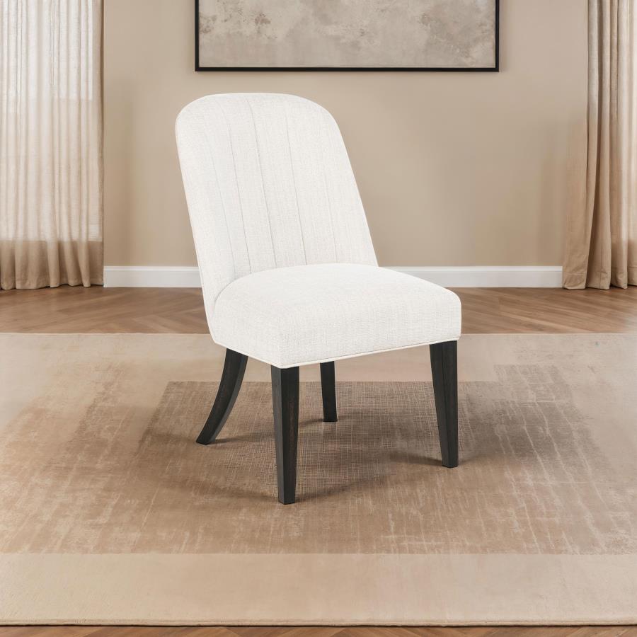 Leandro Upholstered Dining Side Chair Cream (Set of 2) view 2