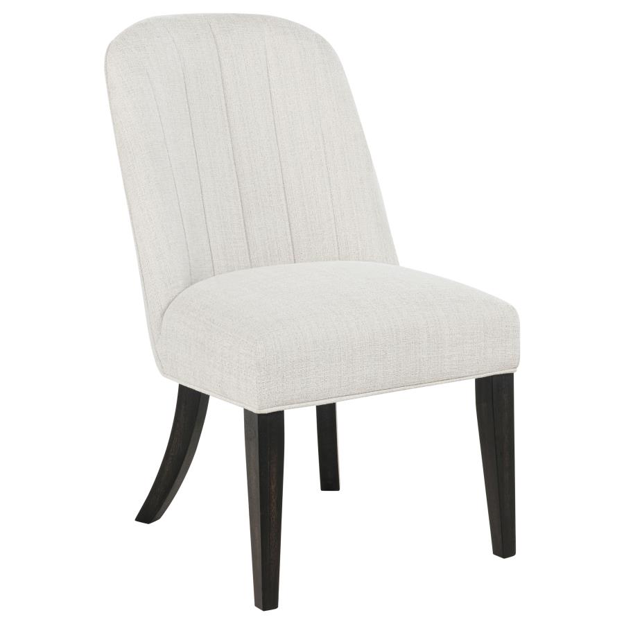 Leandro Upholstered Dining Side Chair Cream (Set of 2) view 3