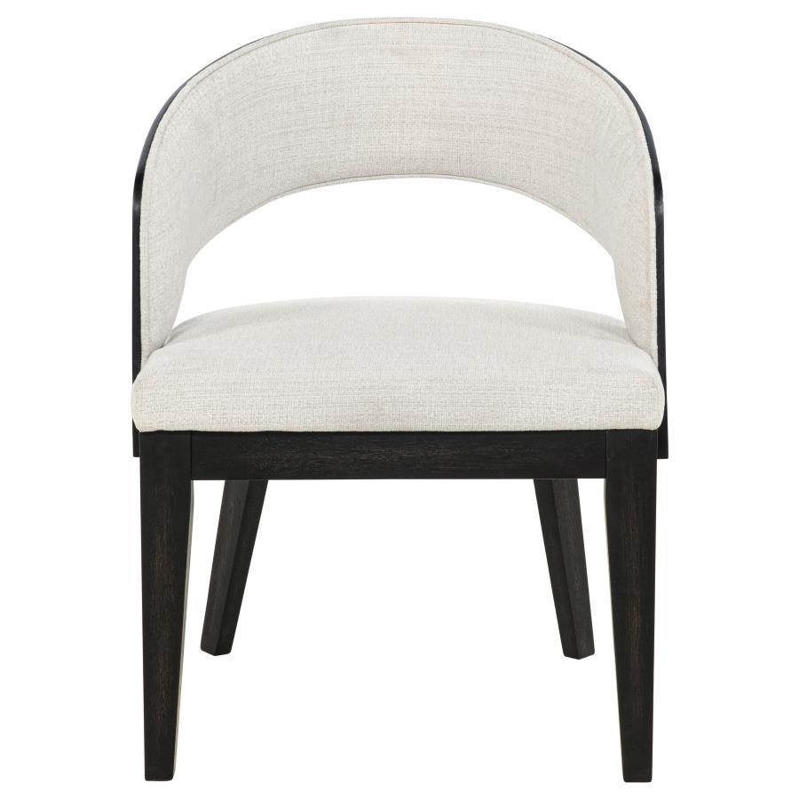 Leandro Upholstered Dining Arm Chair Cream (Set of 2) view 4