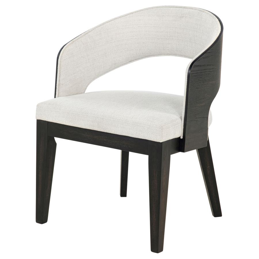 Leandro Upholstered Dining Arm Chair Cream (Set of 2) view 5