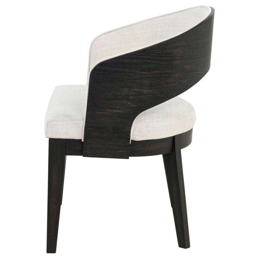 Leandro Upholstered Dining Arm Chair Cream (Set of 2) view 6