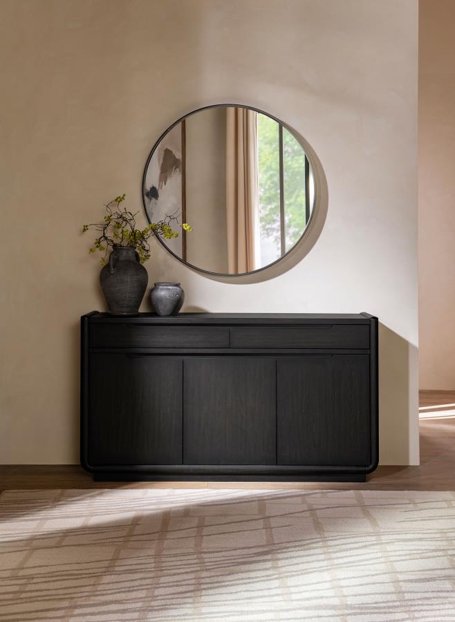 Leandro 2-drawer Dining Sideboard Server Burnished Black view 2