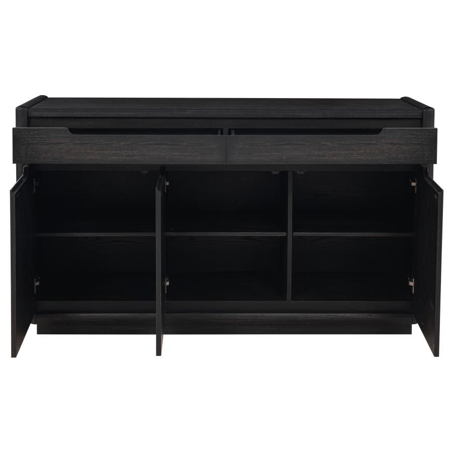 Leandro 2-drawer Dining Sideboard Server Burnished Black view 4