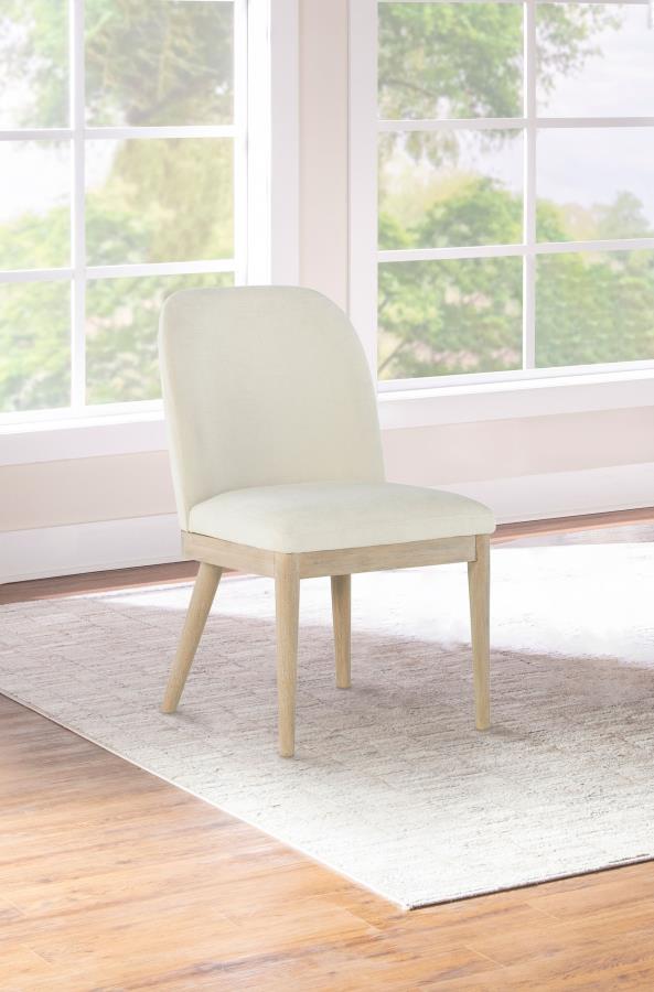 Solano Upholstered Dining Side Chair Beige (Set of 2) view 2
