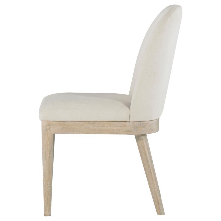 Solano Upholstered Dining Side Chair Beige (Set of 2) view 6