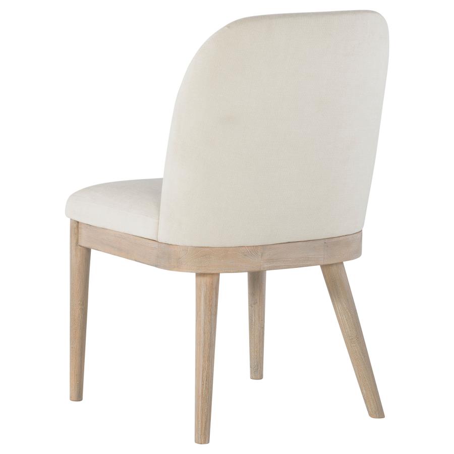 Solano Upholstered Dining Side Chair Beige (Set of 2) view 7
