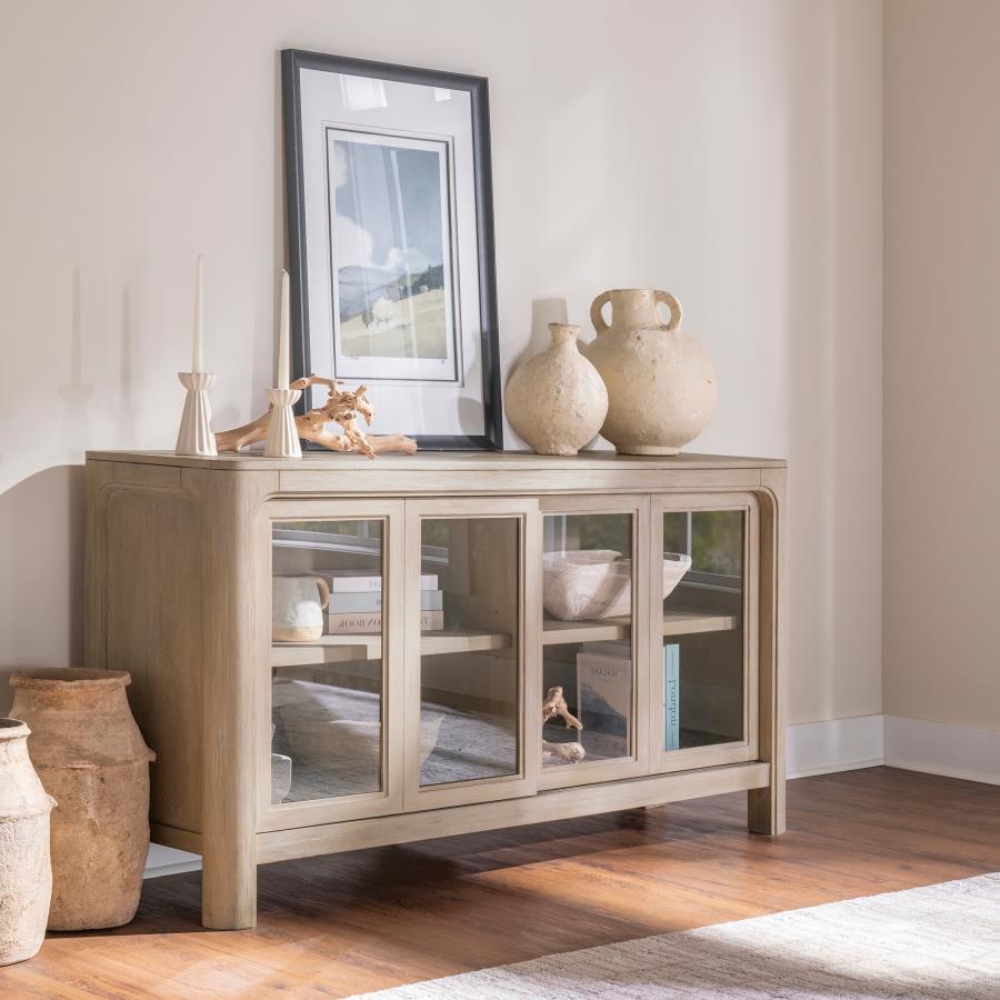 Solano Sliding Door Dining Sideboard Server Weathered Mango view 2