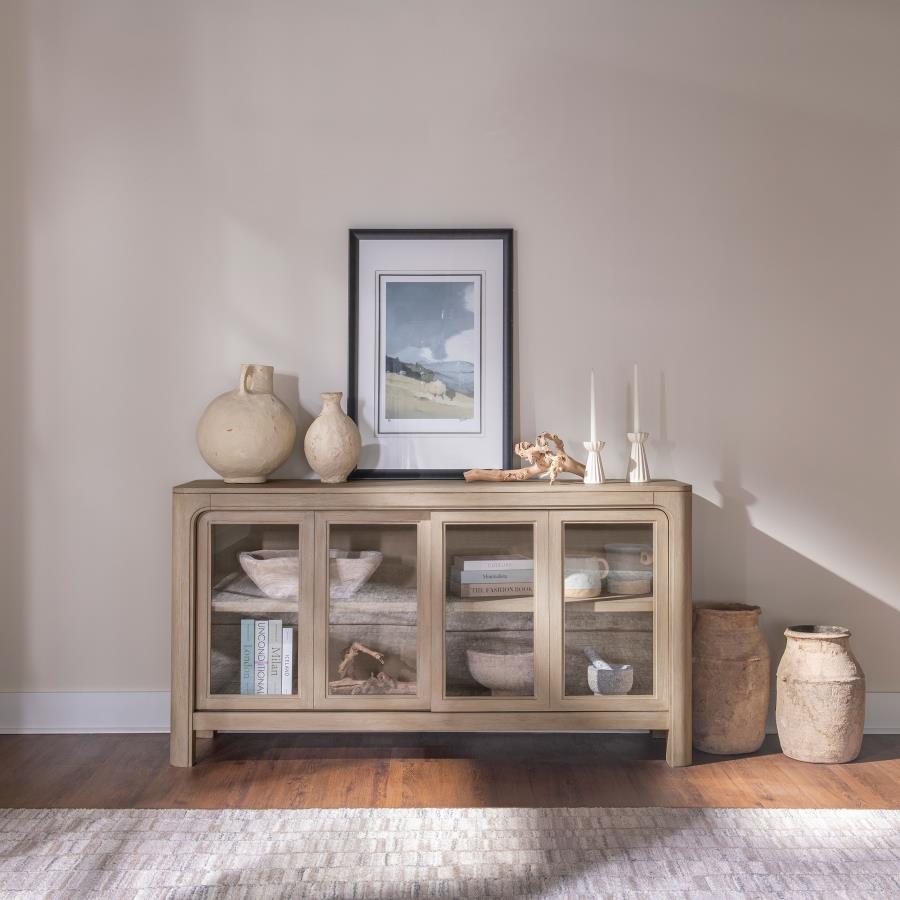 Solano Sliding Door Dining Sideboard Server Weathered Mango view 3