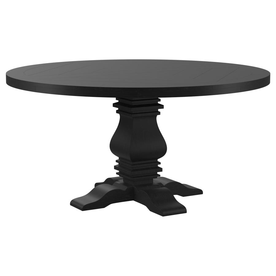 Florence Round 60-inch Pedestal Base Dining Table Black — Category_6