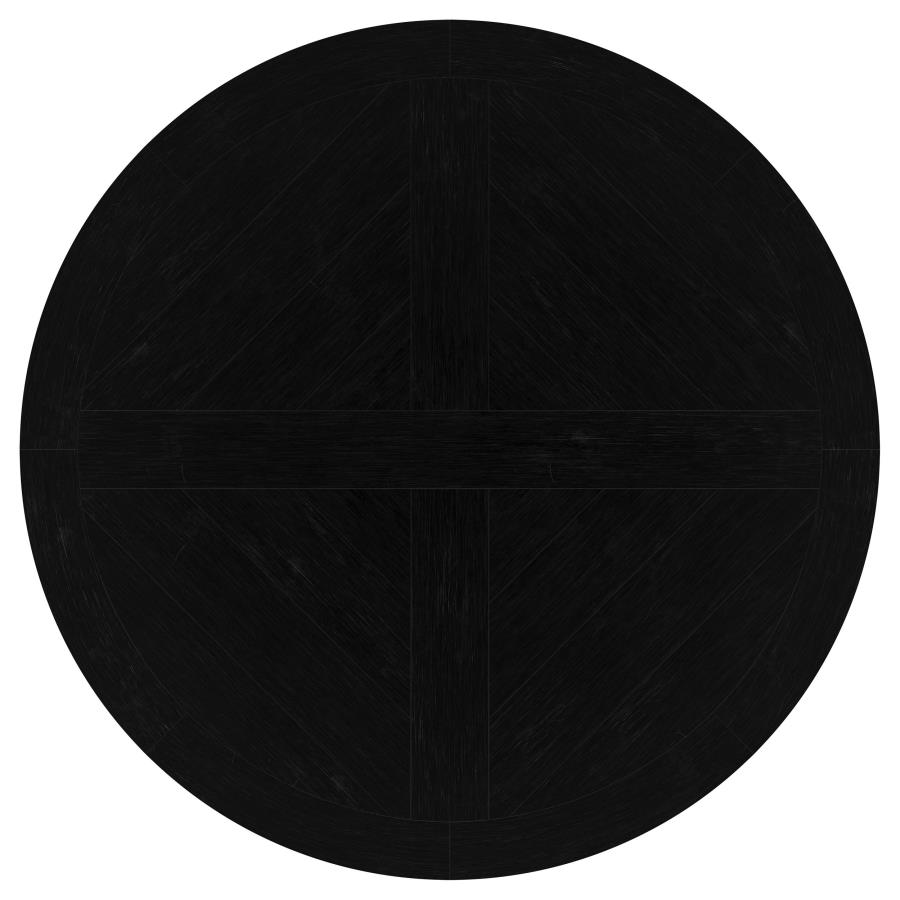 Florence Round 60-inch Pedestal Base Dining Table Black view 6