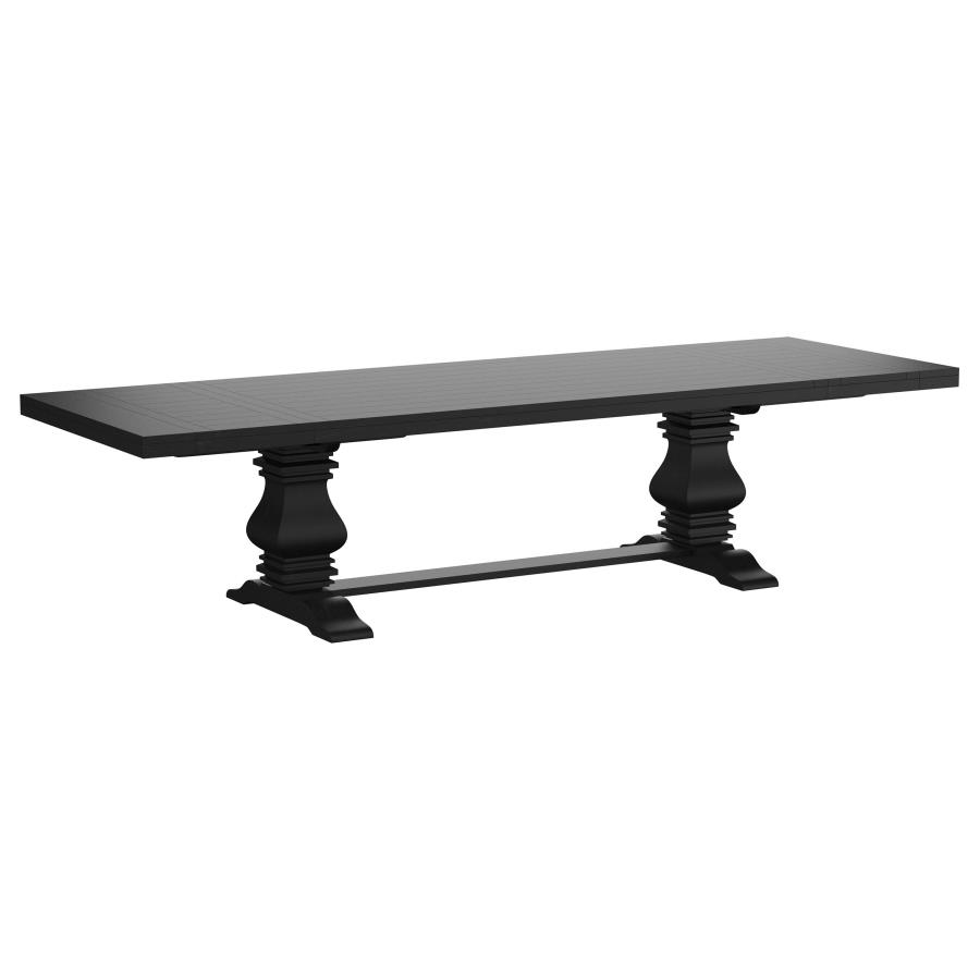 Florence 7-piece 126-inch Extension Dining Table Set Distressed Black view 2