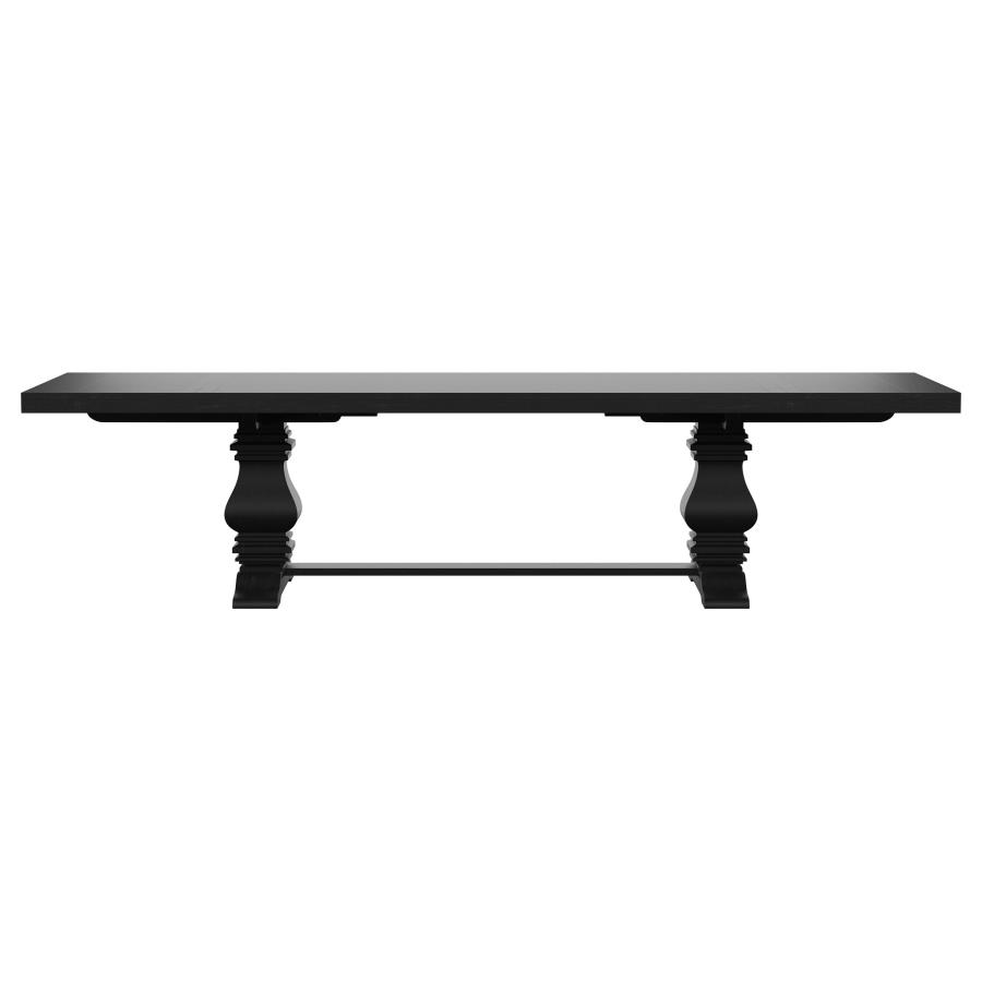Florence 9-piece 126-inch Extension Dining Table Set Distressed Black view 3