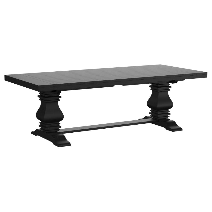 Florence 126-inch Extension Dining Table Distressed Black view 4