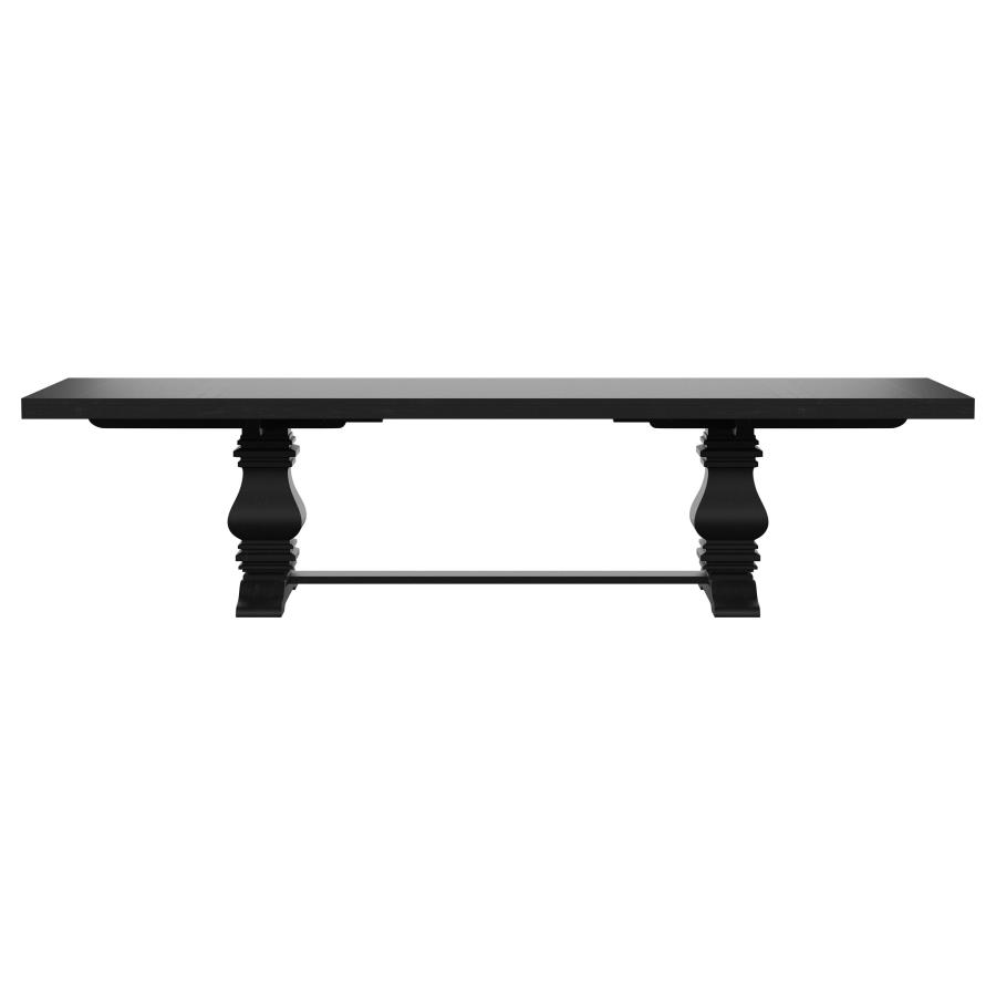 Florence 126-inch Extension Dining Table Distressed Black view 5