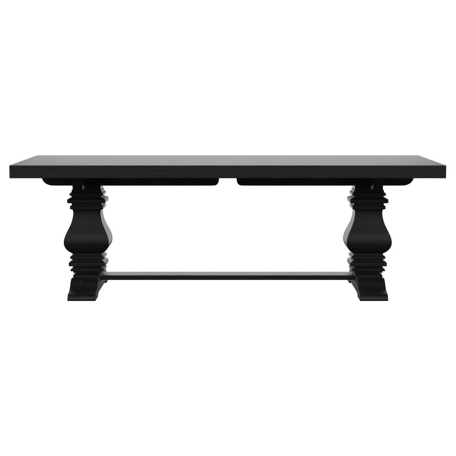 Florence 126-inch Extension Dining Table Distressed Black view 6