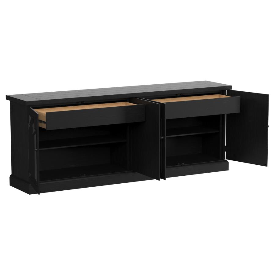 Florence 4-door Dining Sideboard Buffet Distressed Black view 3