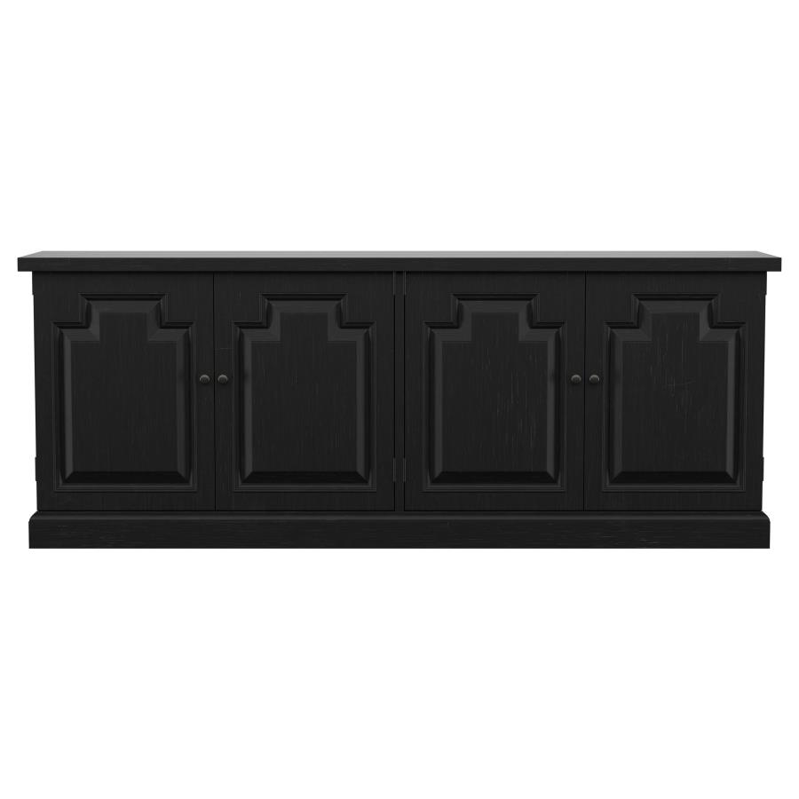 Florence 4-door Dining Sideboard Buffet Distressed Black view 4