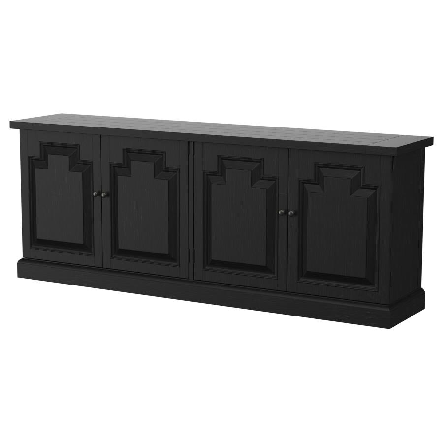Florence 4-door Dining Sideboard Buffet Distressed Black view 5