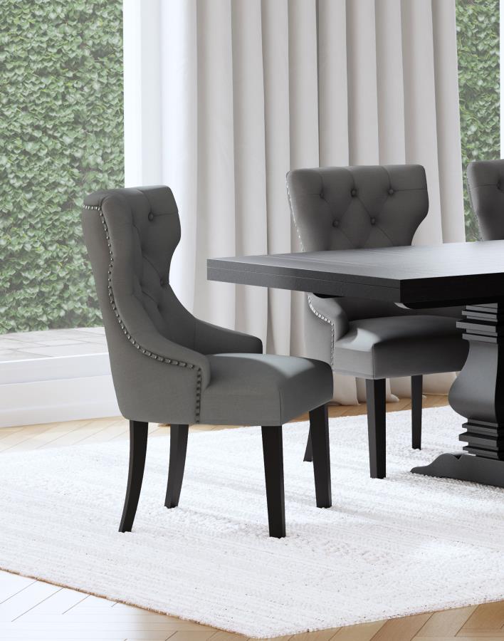Baney Fabric Upholstered Dining Side Chair Grey and Black view 2