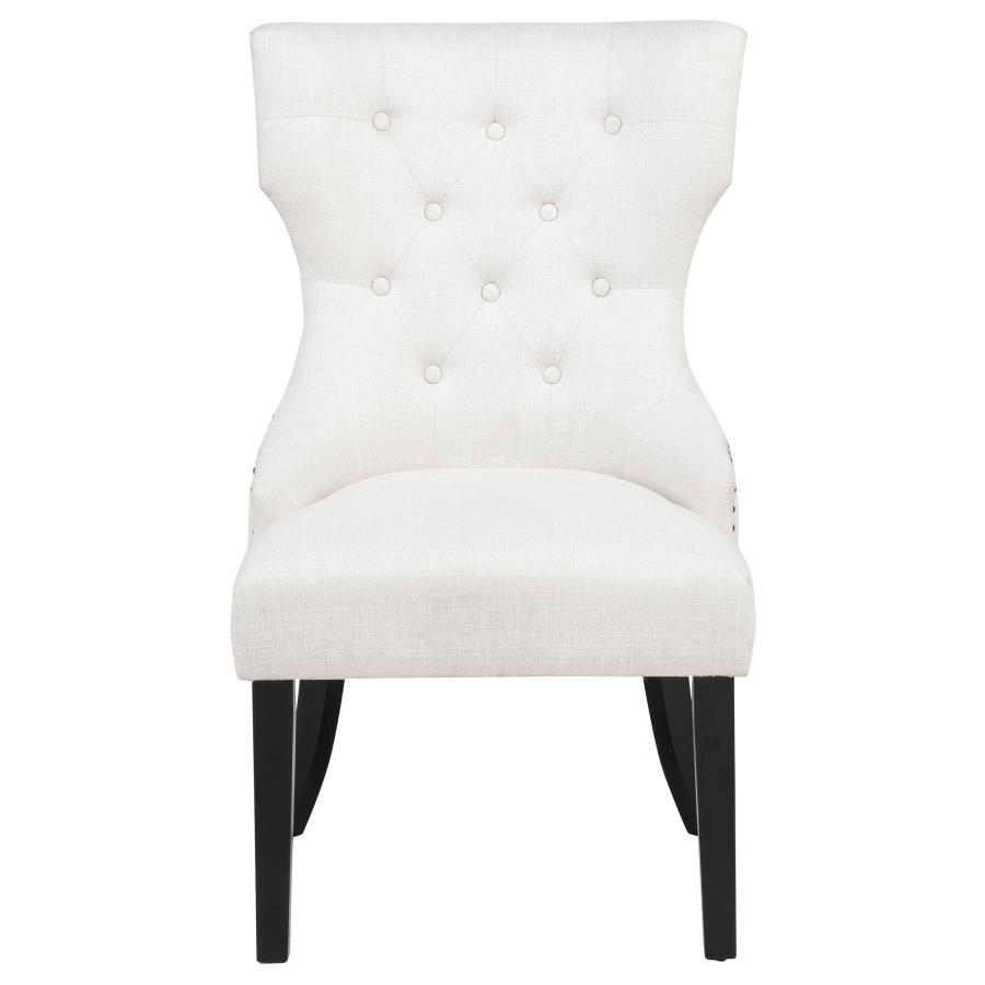 Baney Fabric Upholstered Dining Side Chair Cream and Black view 3
