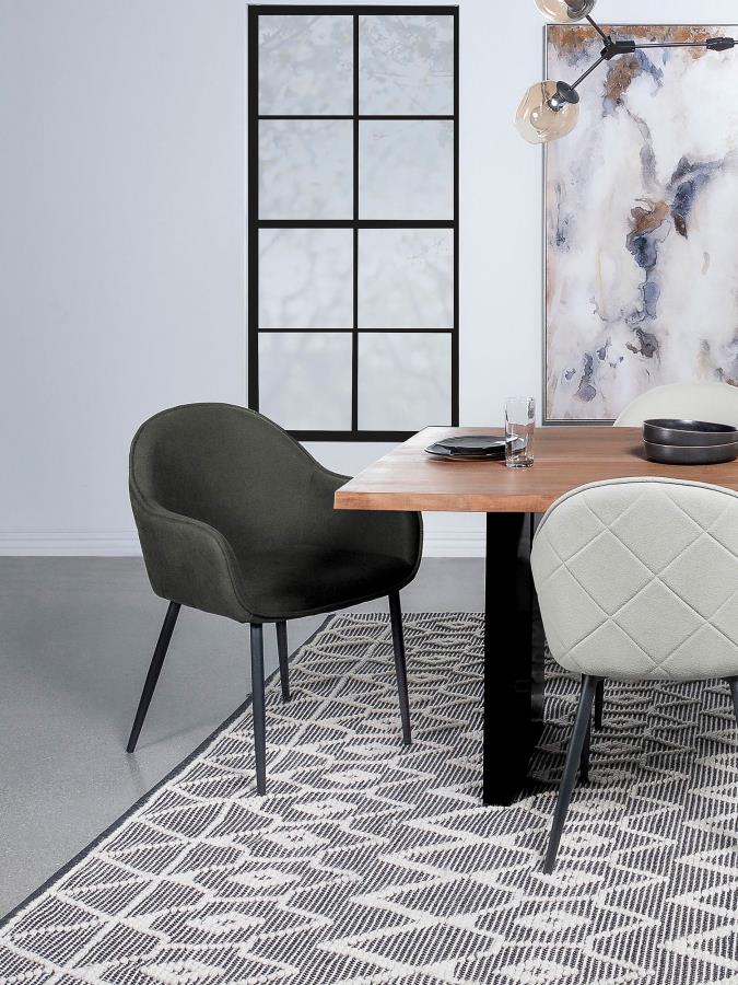 Emma Fabric Upholstered Dining Arm Chair Charcoal (Set of 2) view 2