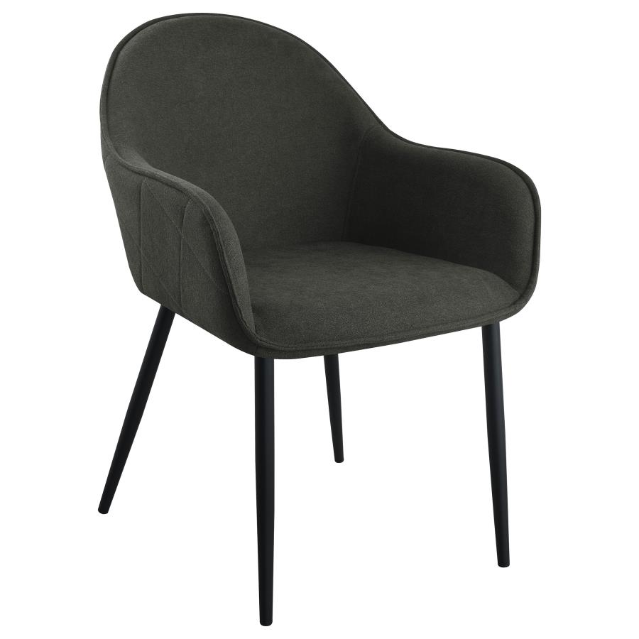 Emma Fabric Upholstered Dining Arm Chair Charcoal (Set of 2) view 3