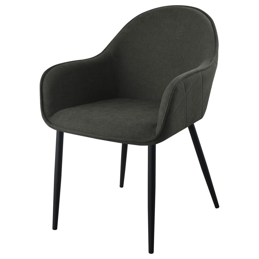 Emma Fabric Upholstered Dining Arm Chair Charcoal (Set of 2) view 5
