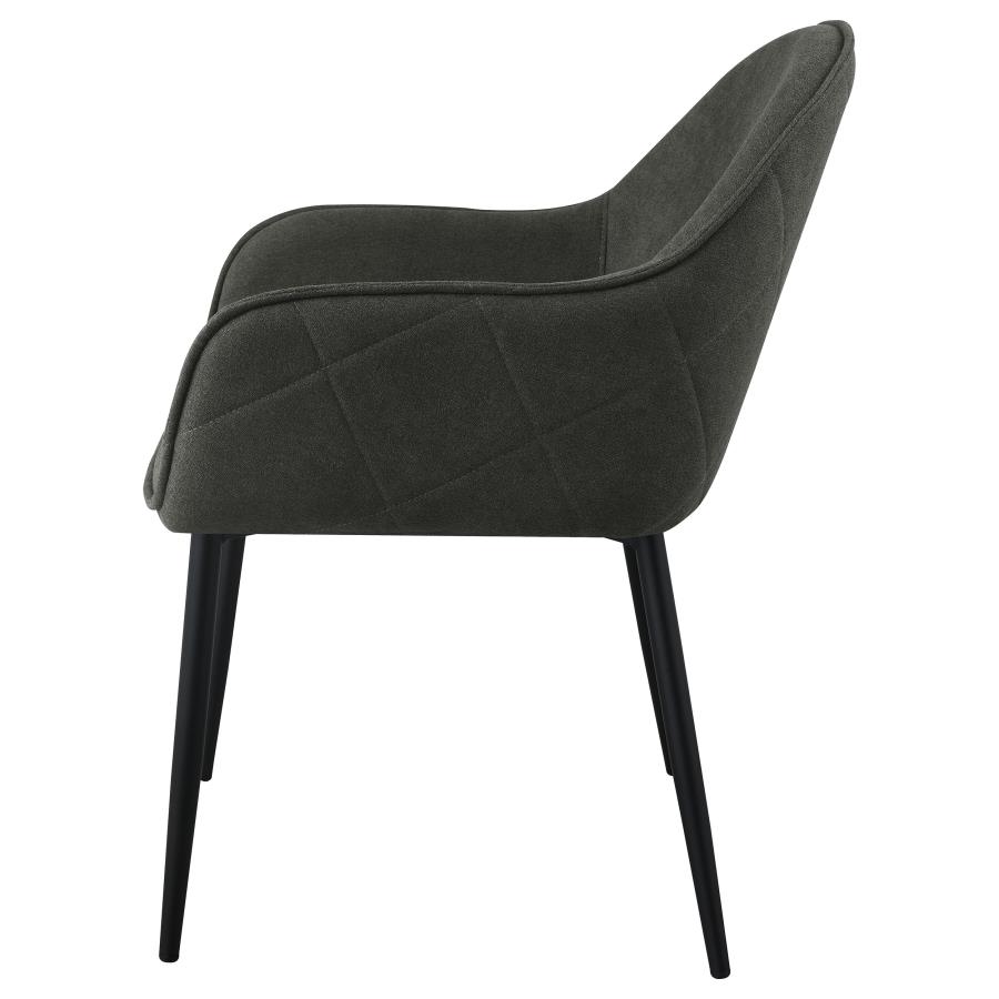 Emma Fabric Upholstered Dining Arm Chair Charcoal (Set of 2) view 6