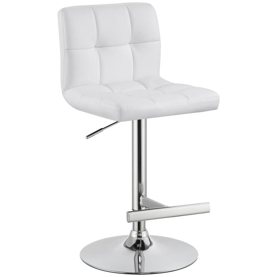 Lenny Upholstered Adjustable Bar Stool White (Set of 2) view 5
