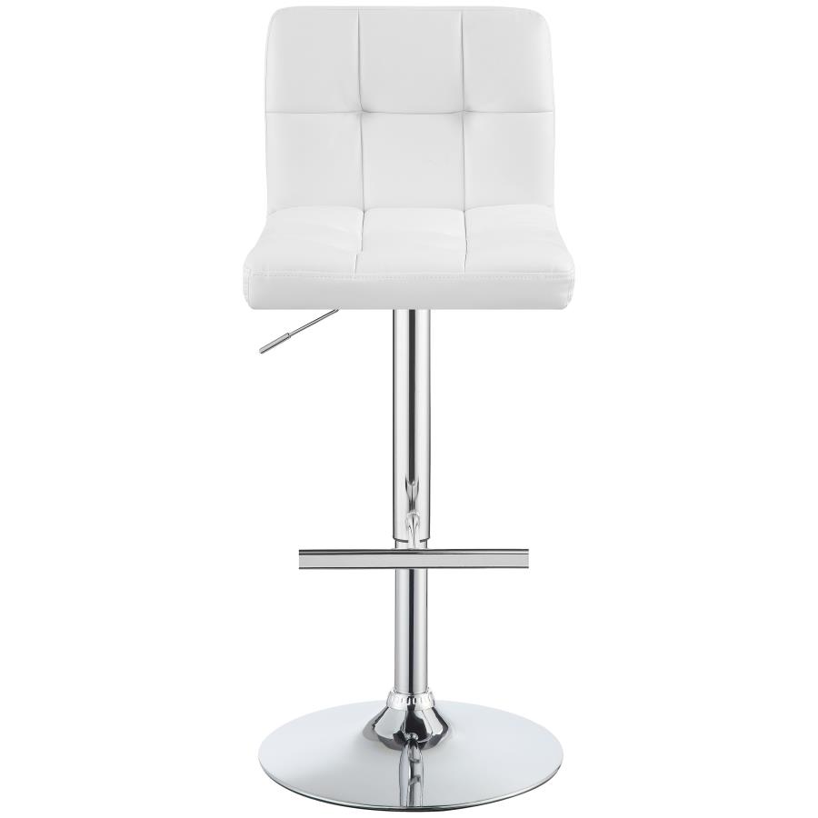 Lenny Upholstered Adjustable Bar Stool White (Set of 2) view 6