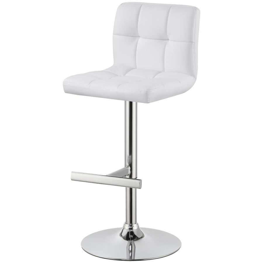 Lenny Upholstered Adjustable Bar Stool White (Set of 2) view 7