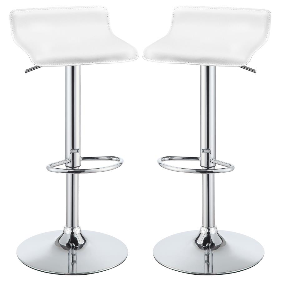 Bidwell Upholstered Adjustable Bar Stool White (Set of 2)