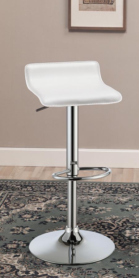Bidwell Upholstered Adjustable Bar Stool White (Set of 2) view 2