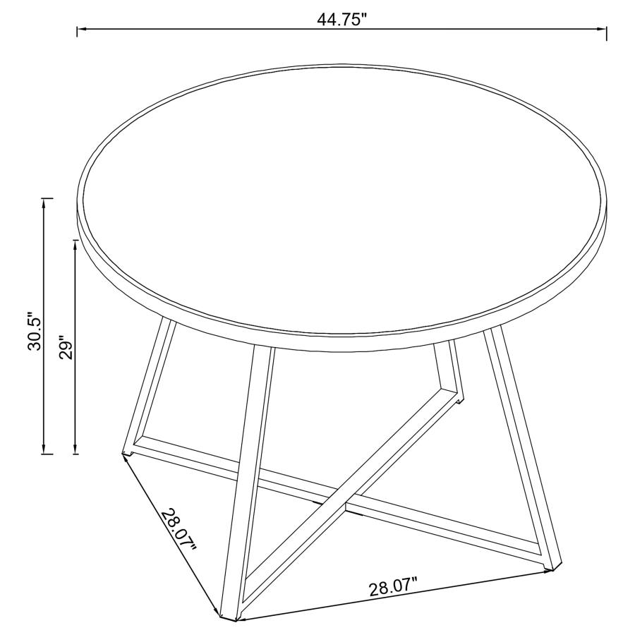 Jillian Round 45-inch Mirror Top Dining Table Black Nickel view 5