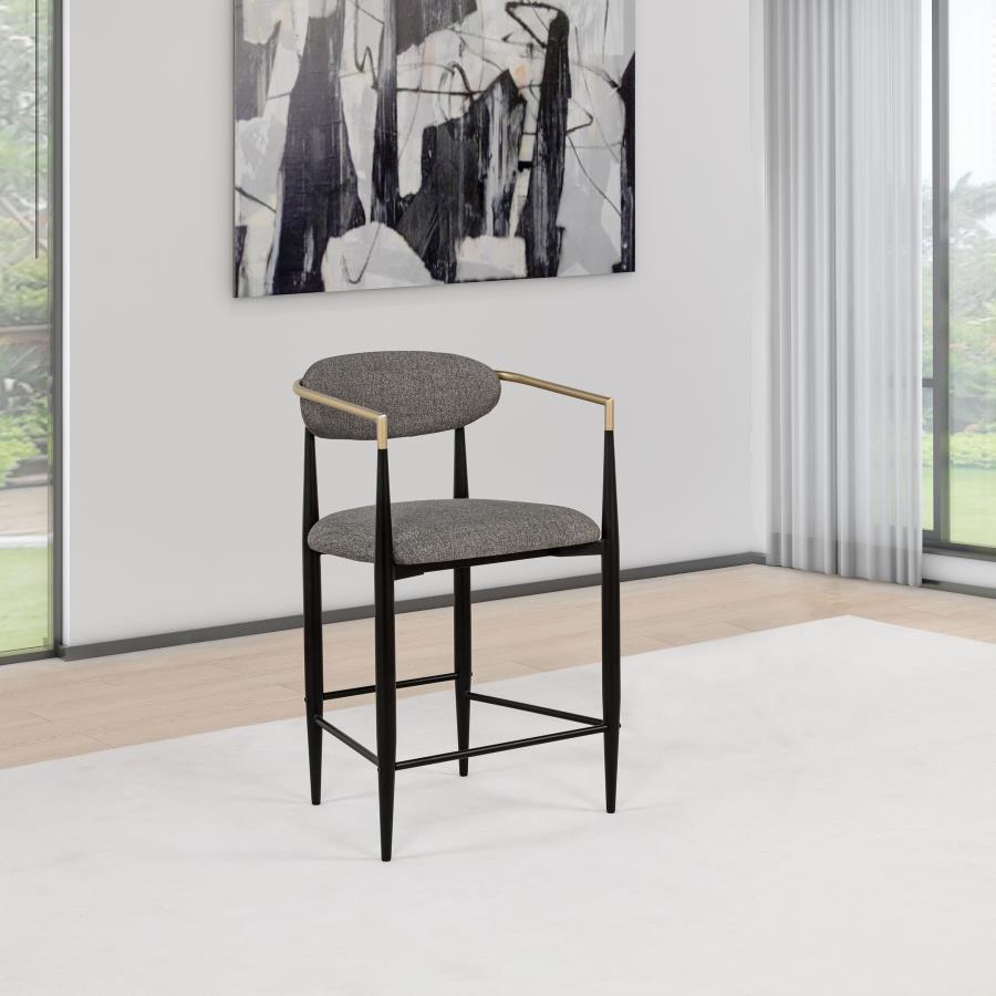 Tina Fabric Upholstered Counter Chair Dark Grey (Set of 2) view 2