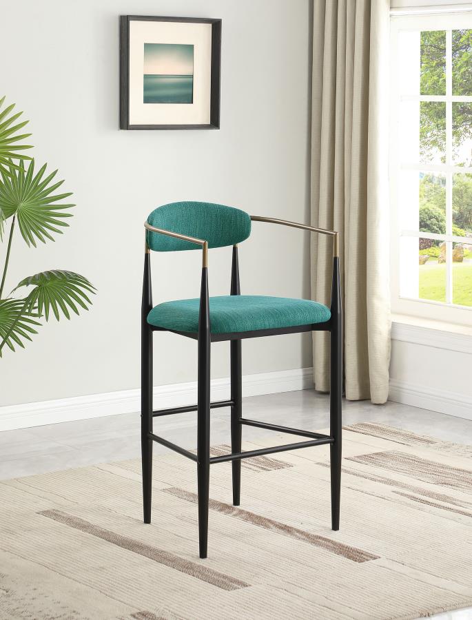 Tina Fabric Upholstered Bar Chair Green (Set of 2) view 2
