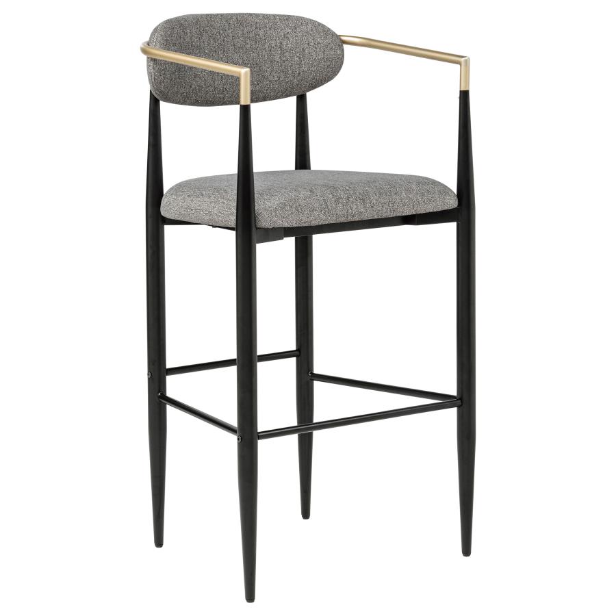 Tina Fabric Upholstered Bar Chair Dark Grey (Set of 2) view 3