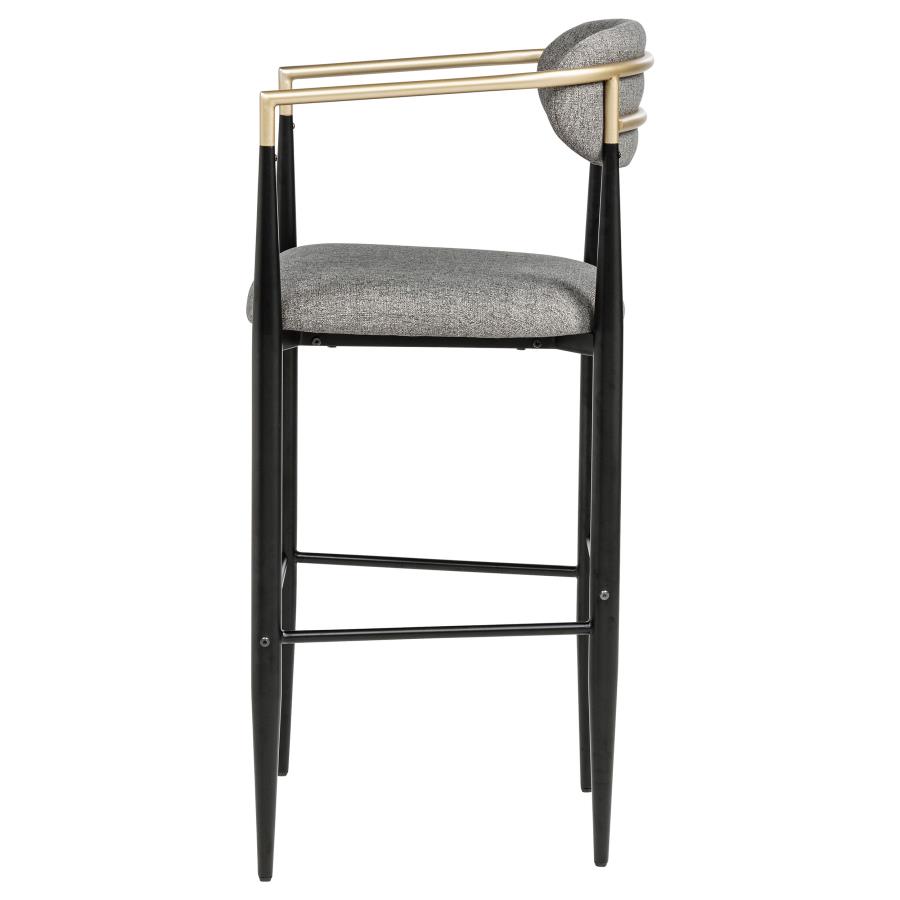 Tina Fabric Upholstered Bar Chair Dark Grey (Set of 2) view 6