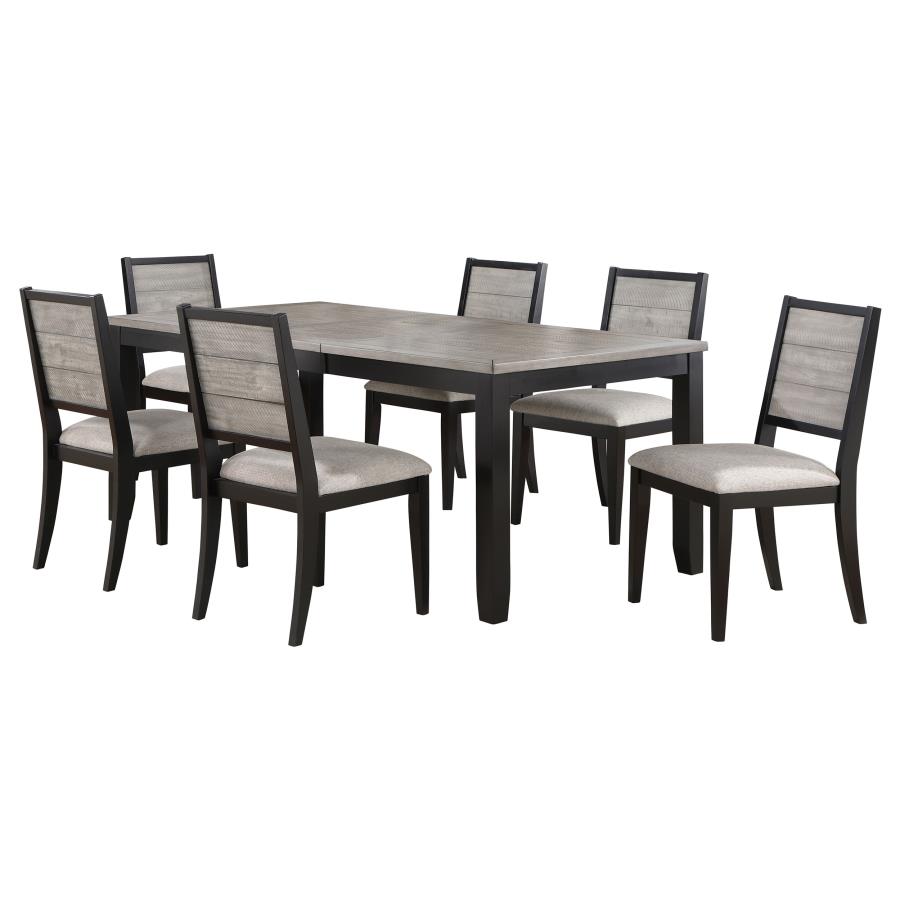 Elodie 7-piece Rectangular Extension Leaf Dining Set Black view 2