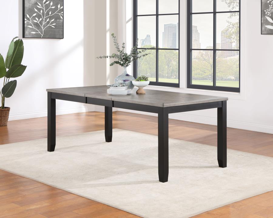Elodie Rectangular 78-inch Extension Leaf Dining Table Black view 2